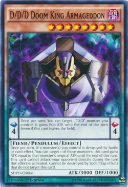 1x (NM) D/D/D Doom King Armageddon - SDPD-EN006 - Common - 1st Edition YuGiOh - Image 1