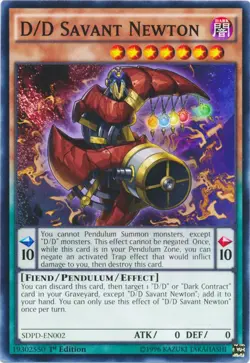 1x (NM) D/D Savant Newton - SDPD-EN002 - Common - 1st Edition YuGiOh - Image 1
