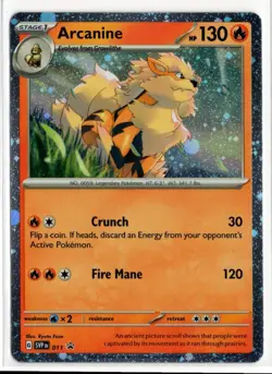 Pokemon Scarlet Violet Black Star Promo Cosmo Holo SVP011 Arcanine - Image 1