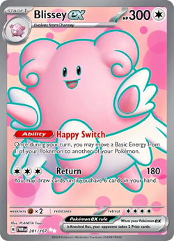 Pokemon TCG Blissey ex 201/167 Twilight Masquerade Full Art Ultra Rare Holo - Image 1