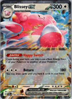 Pokemon Card Blissey Ex 134/167 Twilight Masquerade Double Rare NM - Image 1