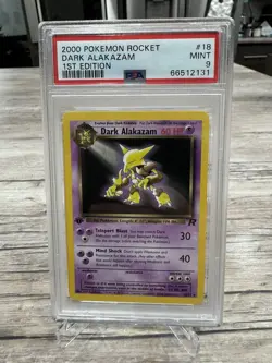 2000 Pokemon Rocket - Dark Alakazam 1st Edition 18/82 PSA 9 - Image 1