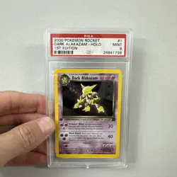 2000 Pokemon Holo 1st First EDITION Team Rocket # 1 DARK ALAKAZAM PSA 9 Mint 💎 - Image 1