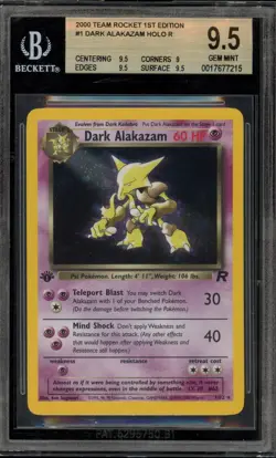 Pokemon Dark Alakazam Team Rocket 1st Edition Holo Rare #1 BGS 9.5 - Image 1