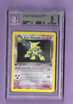 Dark Alakazam Team Rocket 1st Edition Holo Rare 1/82 BGS 9 Mint 3x 9.5 Subgrades - Image 1