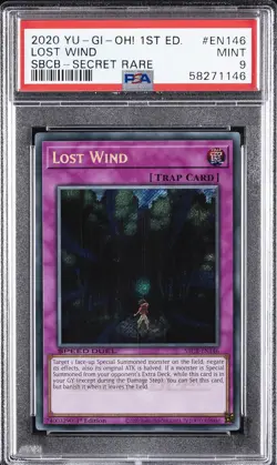 2020 YU-GI-OH! SPEED DUEL: BATTLE CITY BOX 1ST EDITION -SR LOST WIND PSA 9 - Image 1