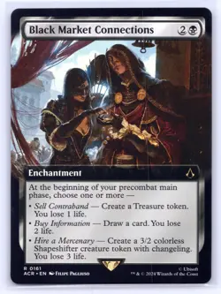 MTG NM Normal Black Market Connections (Extended Art) 161 R Universes Beyond - Image 1