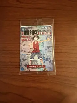 One Piece Luffy College Basketball Card Promo (IN HAND SHIPS RIGHT AWAY) - Image 1