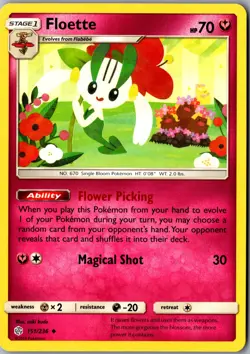 Floette 151/236 Uncommon SM - Cosmic Eclipse LP Pokemon Card - Image 1