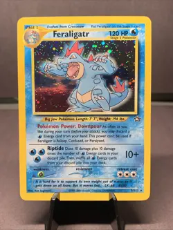 Pokemon TCG Feraligatr 4/111 Neo Genesis Unlimited Holo Rare 2000 WOTC VTG NM - Image 1
