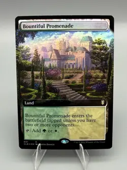 1 x FOIL Bountiful Promenade (Extended Art) Battle for Baldur's Gate MTG - Image 1