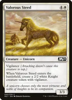 MTG Valorous Steed - Core Set 2021 (M21) NM #42 - Image 1