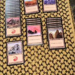 MTG Mountain Land Lot (44) Ice Age, Mirage, Tempest, Urza’s Saga More Old Border - Image 5