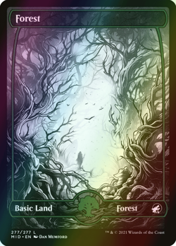 MTG Forest (277) Showcase Full Art Foil ** Innistrad: Midnight Hunt ** English - Image 1