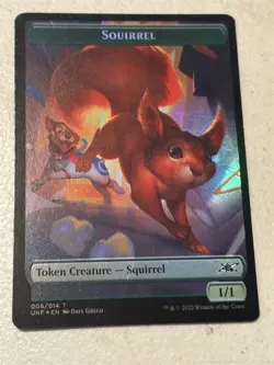 mtg foil token Storm Crow // Squirrel, 005//008, Unfinity, unplayed - Image 2