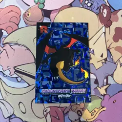 Shiny Charizard V4 Blue Holo Box Hit Team Rocket Database Pokemon Card - Image 1