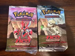 Vintage Pokemon Neo Discovery Smeargle & Scizor Packs-Artwork - OPENED EMPTY Vtg - Image 1