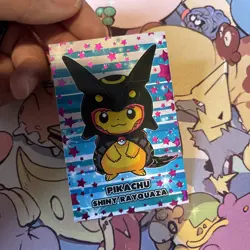 Pikachu Rayquaza Poncho Cracked Pink Stars Holo Pokemon Database Christmas - Image 2