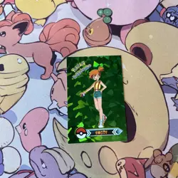 Green Holo Hit - Misty - 2022 Pokemon Indigo League Sticker Set (Peru) - Image 1