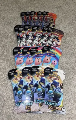 EMPTY Cosmic Eclipse Booster Pack Sleeves Pokemon - Image 3