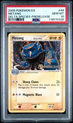 2005 POKEMON EX DELTA SPECIES #49 METANG DELTA SPECIES-PRERELEASE PSA 10 POP 57 - Image 1
