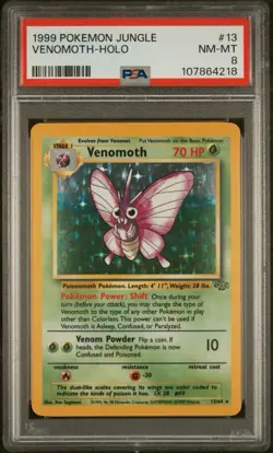 1999 POKEMON JUNGLE #13 VENOMOTH-HOLO PSA 8 - Image 1