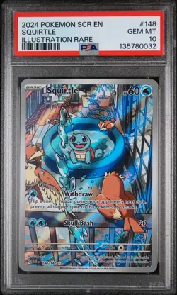 Pokemon Squirtle Stellar Crown Illustration Rare #148 PSA 10 Gem Mint - Image 1