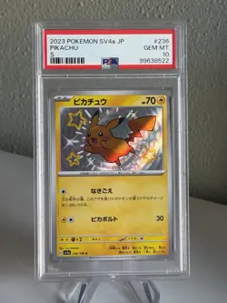 2023 POKEMON JAPANESE SV4A-SHINY TREASURE EX S #236 PIKACHU PSA 10 - Image 1