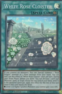 1x (NM) White Rose Cloister - KICO-EN019 - Super Rare - 1st Edition YuGiOh - Image 1