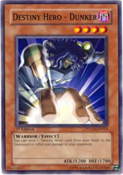 1x (EX) Destiny Hero - Dunker - PTDN-EN014 - Common - 1st Edition YuGiOh - Image 1