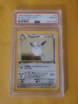 1999 Pokemon Jungle 1st Edition Wigglytuff-Holo 8 PSA #16 - Image 1