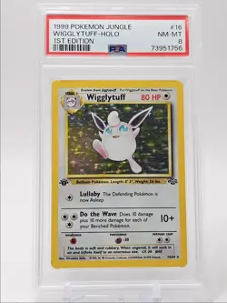 WIGGLYTUFF 1999 POKEMON JUNGLE 1ST EDITION HOLO RARE 16/64 PSA 8 Q0907 - Image 1