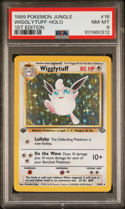 1999 POKEMON JUNGLE #16 WIGGLYTUFF-HOLO 1ST EDITION PSA 8 - Image 1