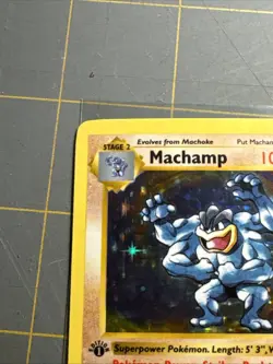 Pokemon TCG Machamp Holo Rare 1st Edition Base Set (Shadowless) 8/102 LP - Image 2