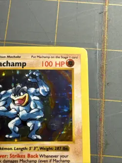 Pokemon TCG Machamp Holo Rare 1st Edition Base Set (Shadowless) 8/102 LP - Image 3
