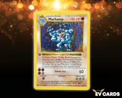 Pokemon TCG - Machamp 8/102 Holo Rare Base Set 1st Edition Shadowless | LP - Image 1