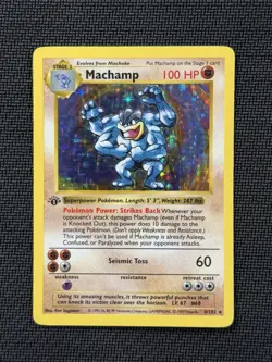 Pokemon TCG - Machamp 8/102 Holo Rare Base Set 1st Edition Shadowless | LP - Image 2