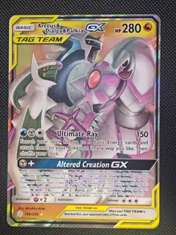 Arceus & Dialga & Palkia GX 156/236 Sm-Cosmic Eclipse Holo Pokemon Card - Image 1