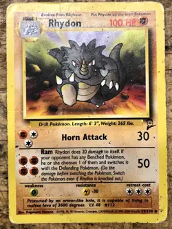 Pokemon Base Set 2 Uncommon Card - Rhydon 59/130 - Image 1
