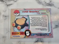 2000 Topps Pokemon TV Animation Series 3 FOIL #143 SNORLAX Blue Logo - Image 2