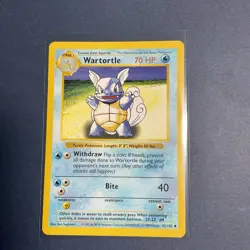 Pokemon TCG Wartortle Base Set Shadowless Uncommon Card 42/102 LP NM Condition - Image 1