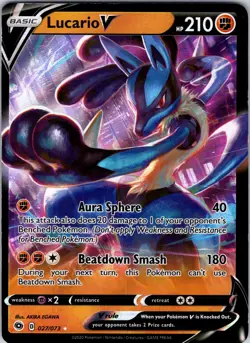 Lucario V 27/73 Champion's Path Pokemon TCG NM Holo - Image 1