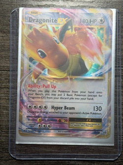 POKEMON DRAGONITE EX 72/108 ULTRA RARE HOLO EVOLUTIONS 2016 + NEW DARKRAI SLEEVE - Image 5