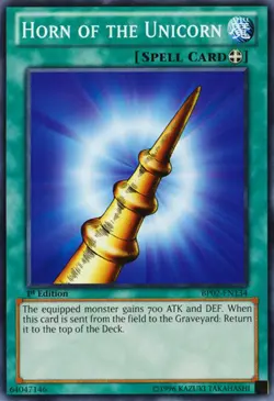 1x (P) Horn of the Unicorn - BP02-EN134 - Common - 1st Edition YuGiOh - Image 1