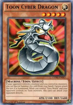 1x (LP) Toon Cyber Dragon - CORE-EN043 - Rare - 1st Edition YuGiOh - Image 1