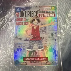 Bandai Namco Monkey.D.Luffy One Piece Card US Voyage Basketball Foil Promo - Image 1