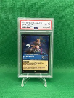 2023 DISNEY LORCANA EN P1-PROMO LEAGUE PROMO #8 MICKEY MOUSE - DETECTIVE PSA 10 - Image 1