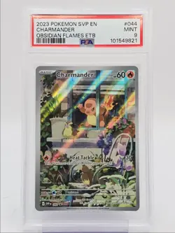 CHARMANDER 2023 POKEMON OBSIDIAN FLAMES ETB BS PROMO A #044 PSA 9 Q0004 - Image 1