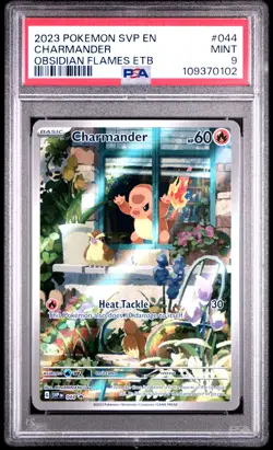 2023 POKEMON SVP OBSIDIAN FLAMES ETB PROMO #044 CHARMANDER PSA 9 - Image 1