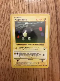Pokemon Card - Shadowless Magenemite (53/102) Base Set 1999 ***NM*** - Image 1